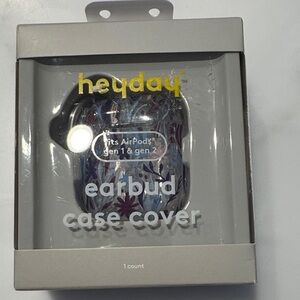 Heyday Floral Earbud Case Cover with Blue and Purple